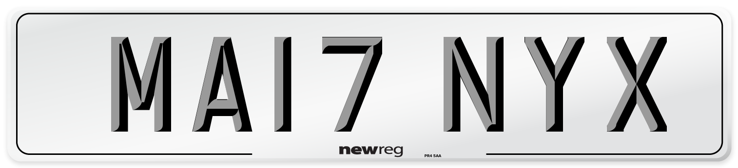 MA17 NYX Number Plate from New Reg